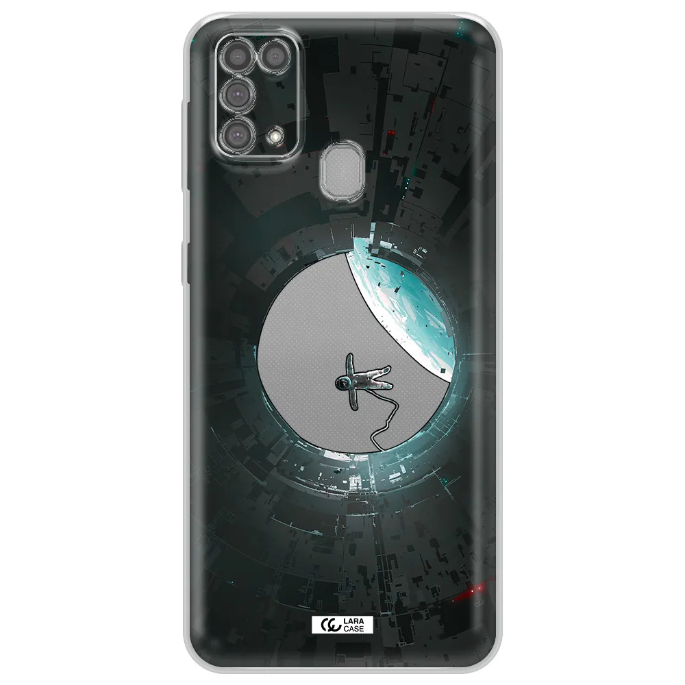 a astronaut in a space station Samsung M31 Clear TPU Case
