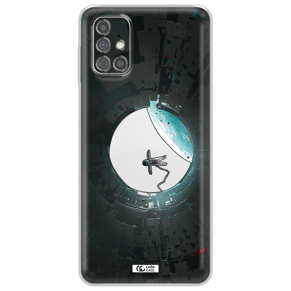 a astronaut in a space station Samsung M31S Clear TPU Case