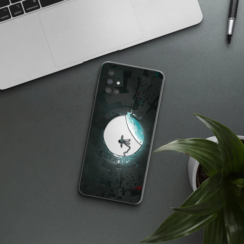 a astronaut in a space station Samsung M31S Clear TPU Case