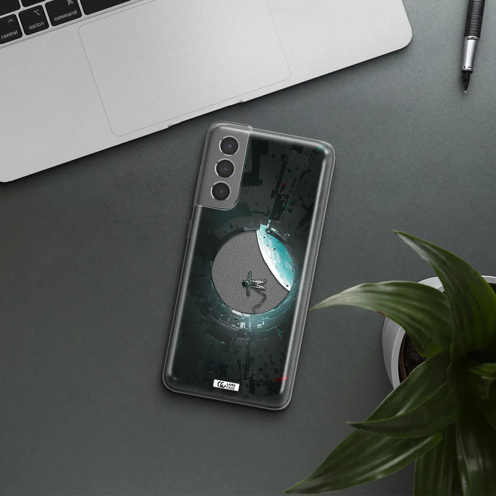 a astronaut in a space station Samsung S21 Clear TPU Case