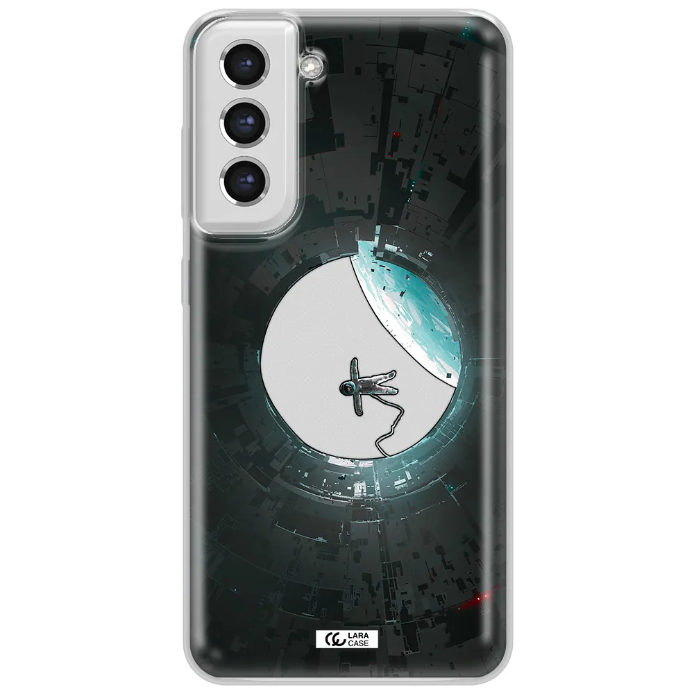 A Astronaut In A Space Station Samsung S21 Fe Clear Tpu Case