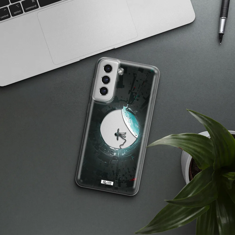 A Astronaut In A Space Station Samsung S21 Fe Clear Tpu Case
