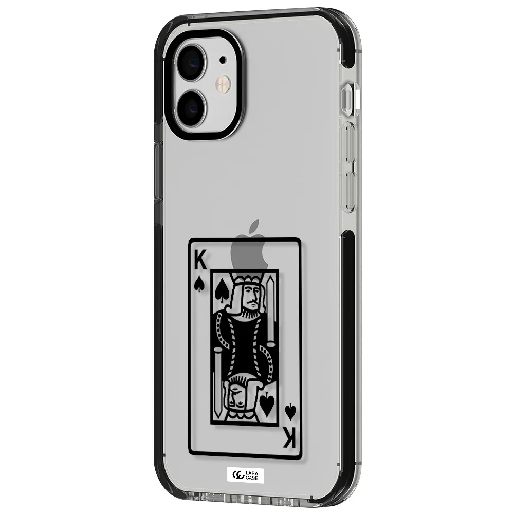 a black and white card with a man in a crown Apple iPhone 11 impact black border Case