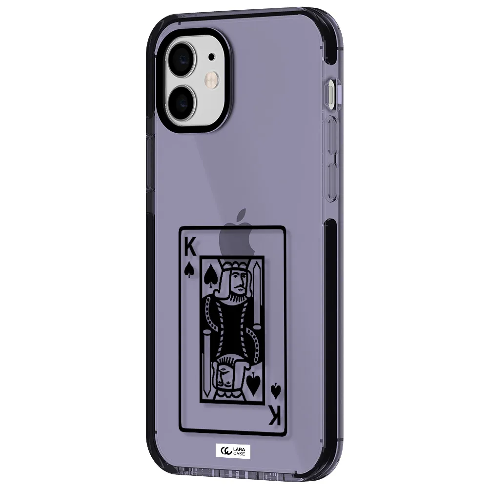 a black and white card with a man in a crown Apple iPhone 11 impact Lilac Case