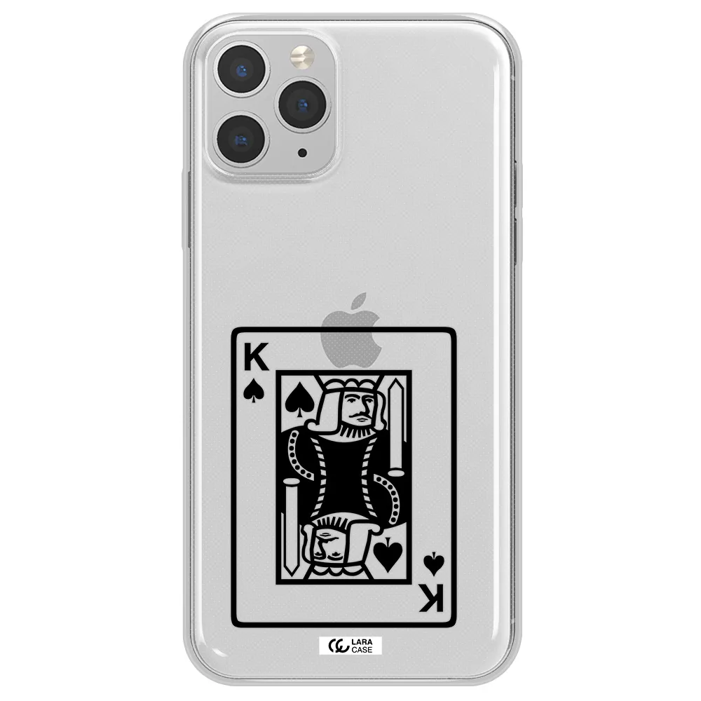 a black and white card with a man in a crown Apple iPhone 11 pro Clear TPU Case