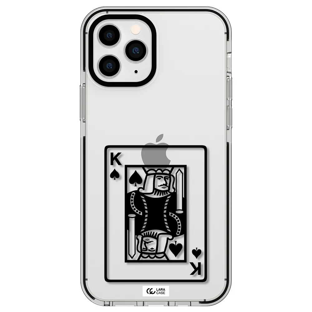 a black and white card with a man in a crown Apple iPhone 11 pro impact black border Case