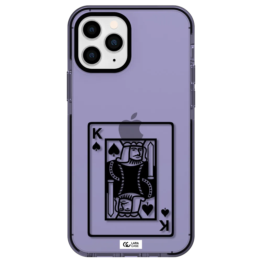 a black and white card with a man in a crown Apple iPhone 11 pro impact Lilac Case