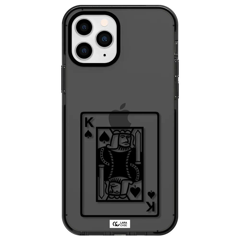 a black and white card with a man in a crown Apple iPhone 11 pro impact Smoke Black Case