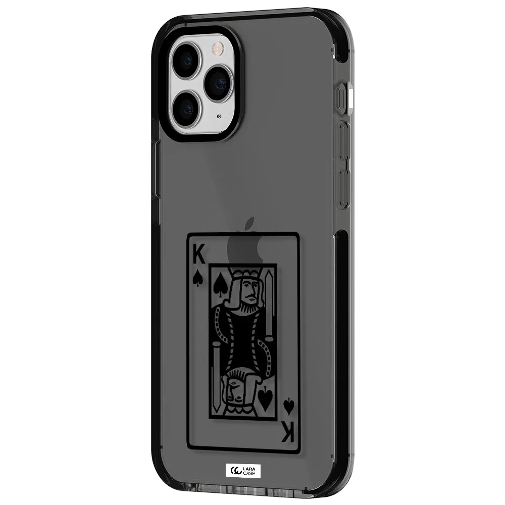 a black and white card with a man in a crown Apple iPhone 11 pro impact Smoke Black Case