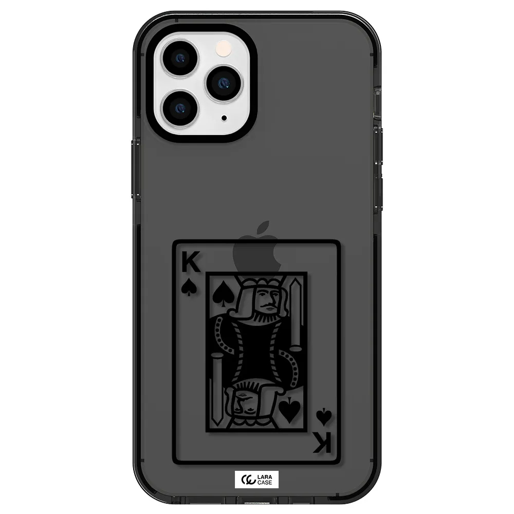 a black and white card with a man in a crown Apple iPhone 11 pro max impact Smoke Black Case