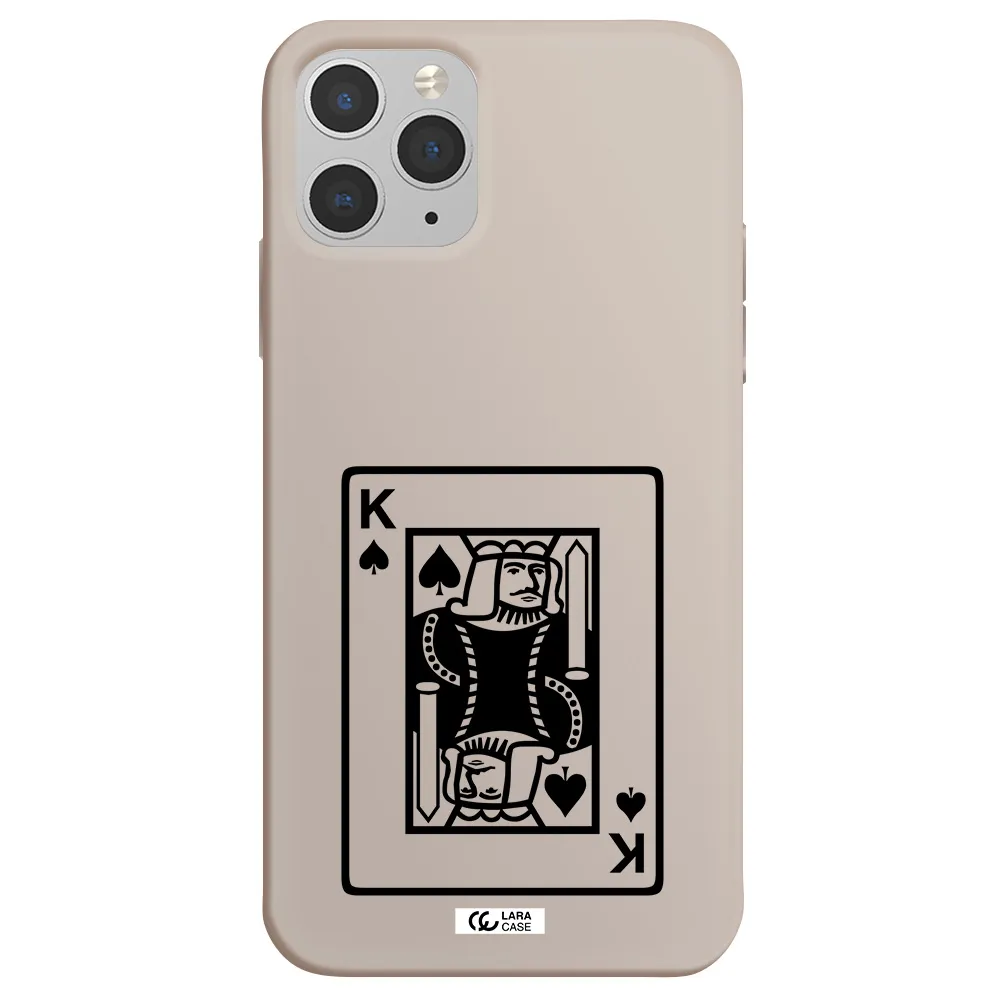 a black and white card with a man in a crown Apple iPhone 11 pro Silicone Stone Case