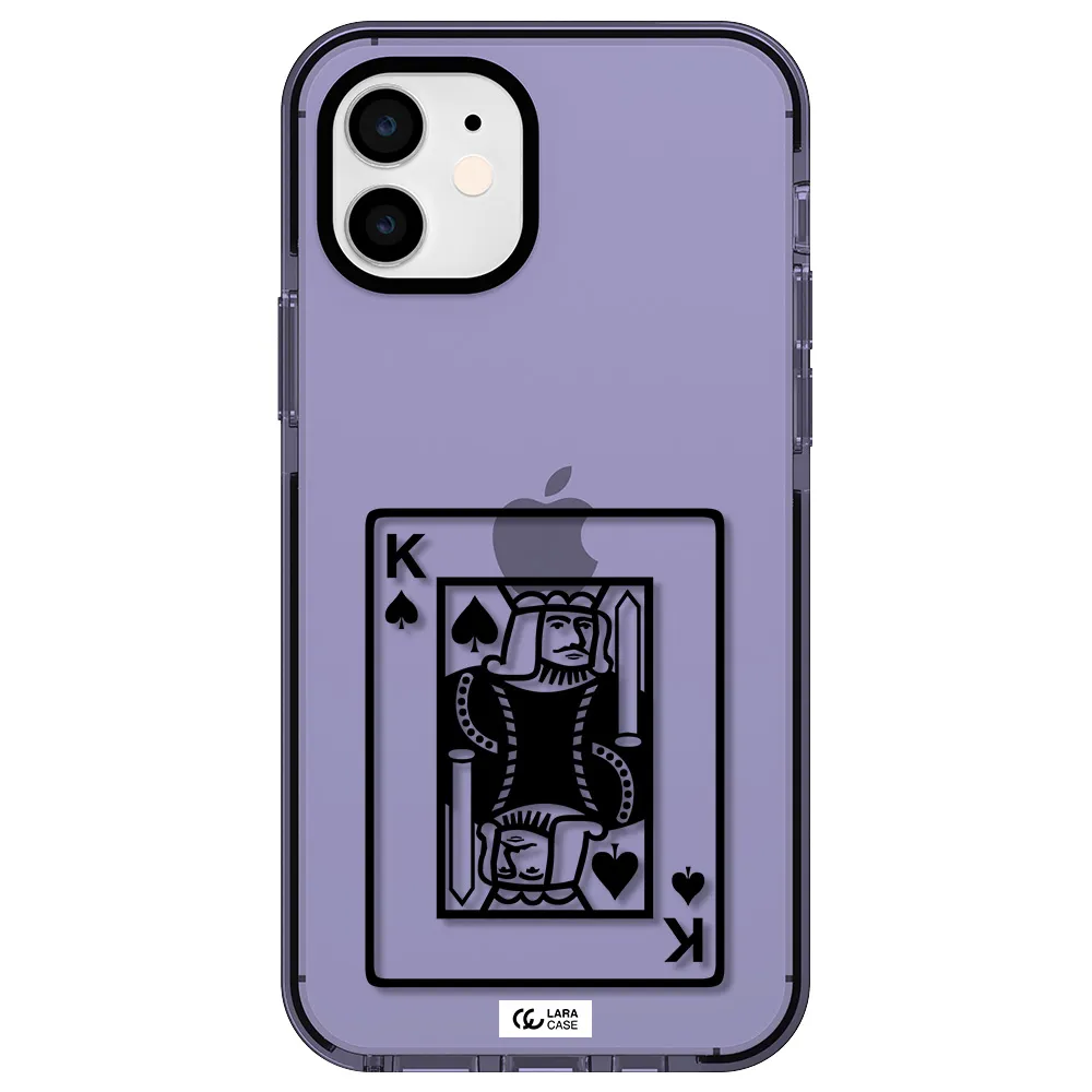 a black and white card with a man in a crown Apple iPhone 12 impact Lilac Case