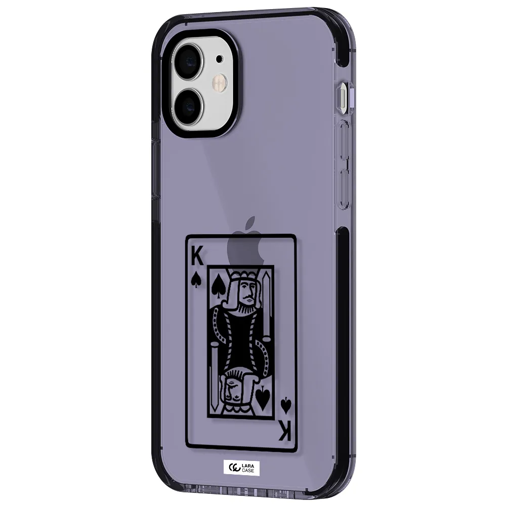 a black and white card with a man in a crown Apple iPhone 12 impact Lilac Case