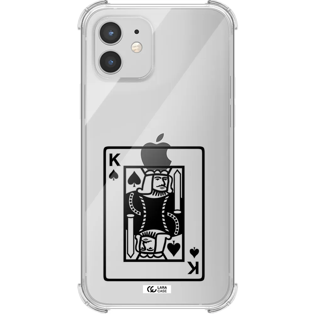 a black and white card with a man in a crown Apple iPhone 12 mini Clear PC Case