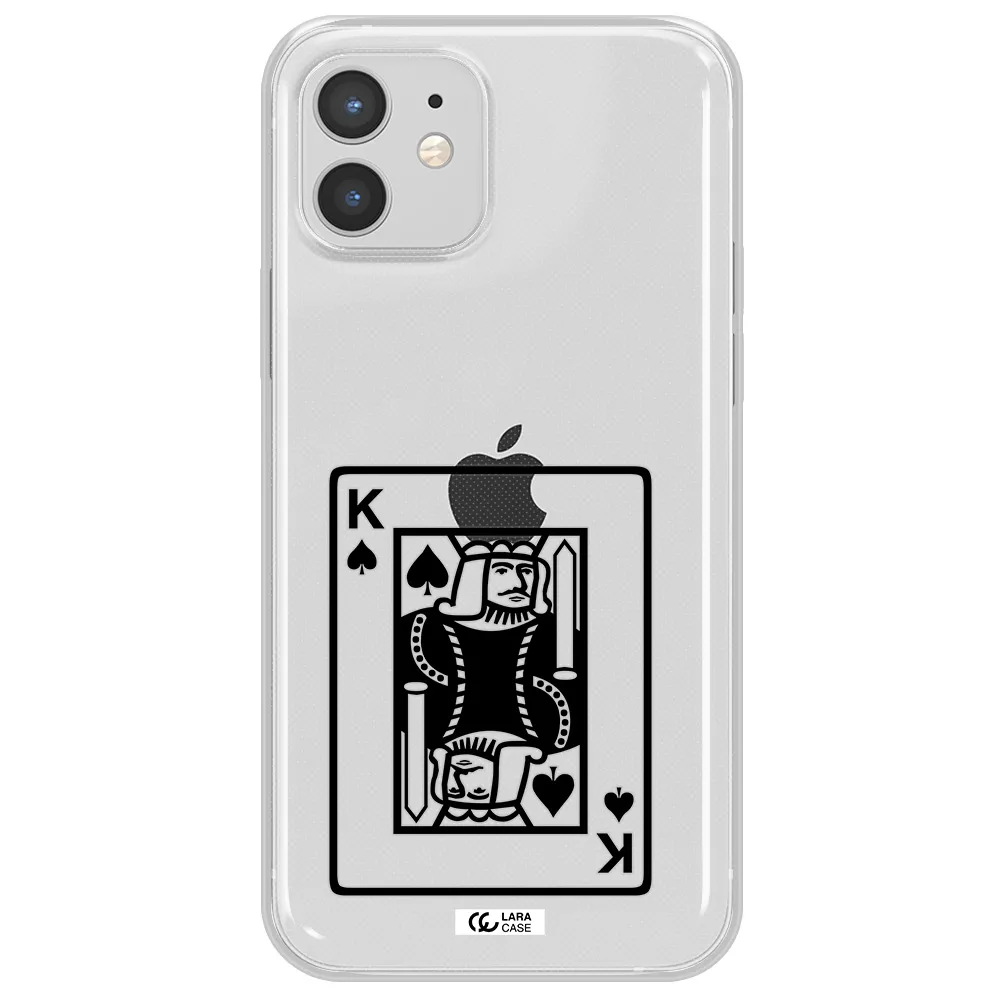 a black and white card with a man in a crown Apple iPhone 12 mini Clear TPU Case
