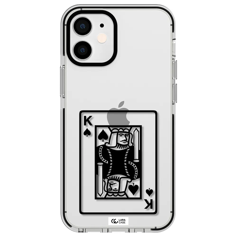 a black and white card with a man in a crown Apple iPhone 12 mini impact black border Case