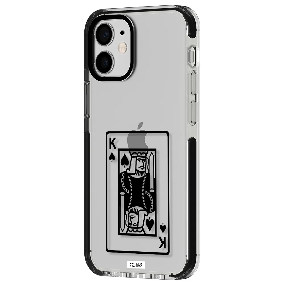a black and white card with a man in a crown Apple iPhone 12 mini impact black border Case