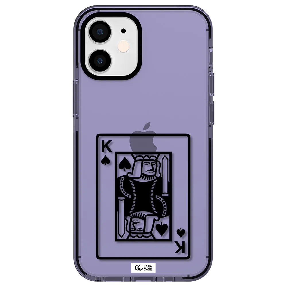 a black and white card with a man in a crown Apple iPhone 12 mini impact Lilac Case