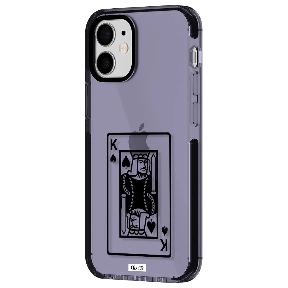 a black and white card with a man in a crown Apple iPhone 12 mini impact Lilac Case