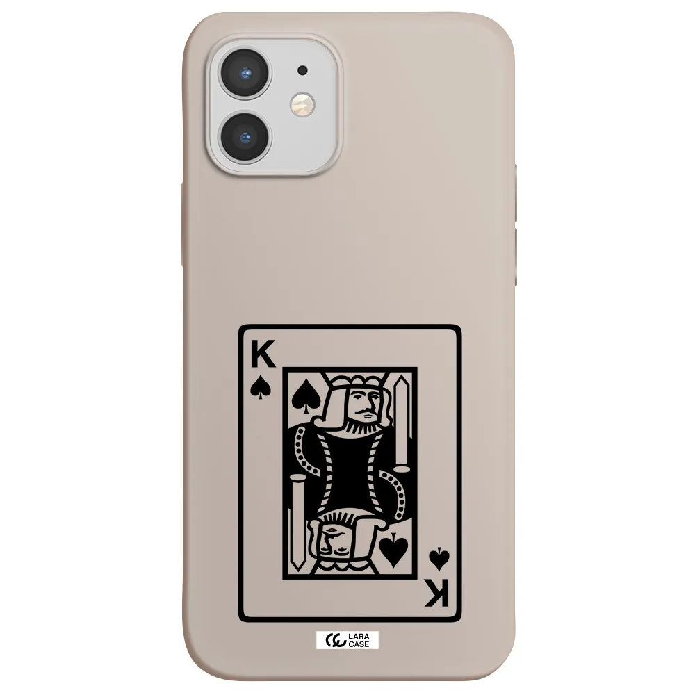 a black and white card with a man in a crown Apple iPhone 12 mini Silicone Stone Case