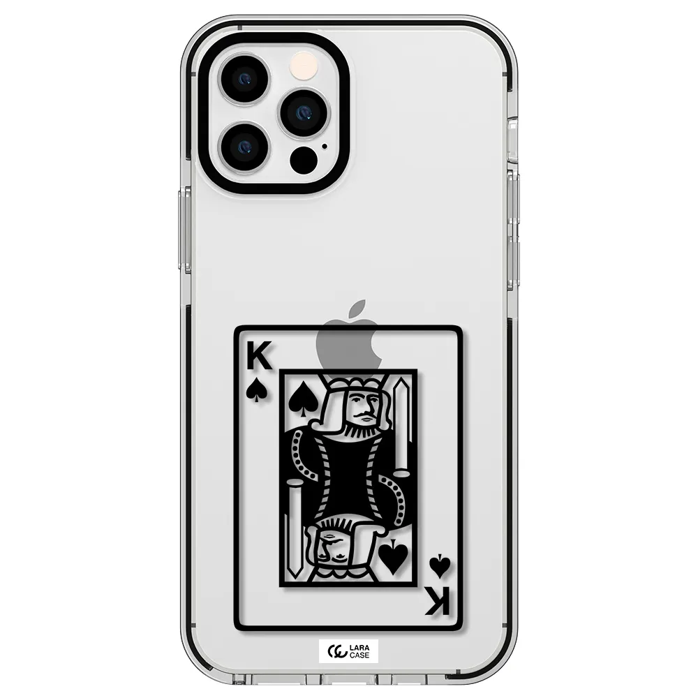 a black and white card with a man in a crown Apple iPhone 12 pro impact black border Case