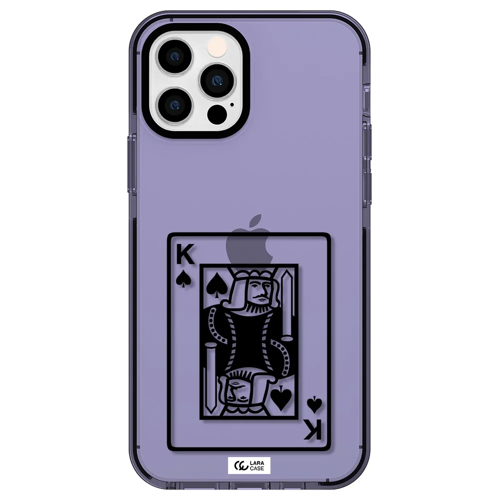 a black and white card with a man in a crown Apple iPhone 12 pro impact Lilac Case