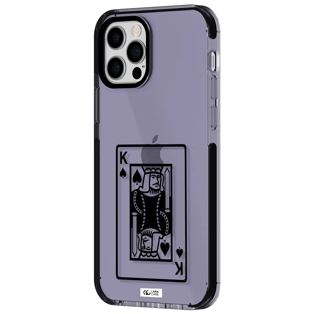 a black and white card with a man in a crown Apple iPhone 12 pro impact Lilac Case