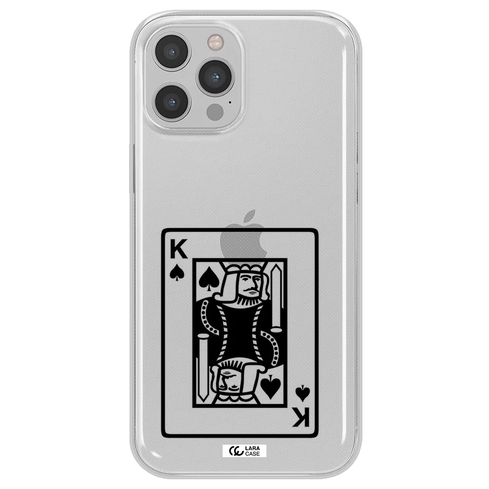 a black and white card with a man in a crown Apple iPhone 12 pro max Clear TPU Case