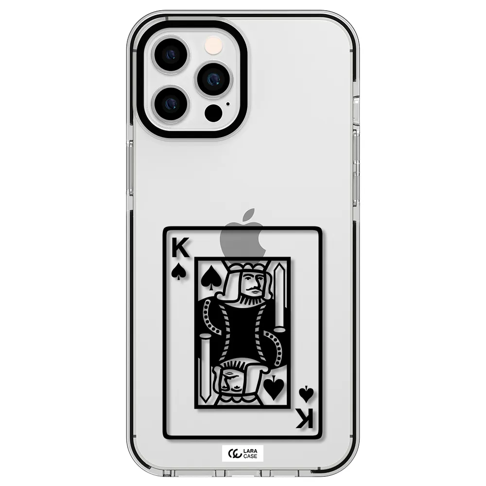 a black and white card with a man in a crown Apple iPhone 12 pro max impact black border Case