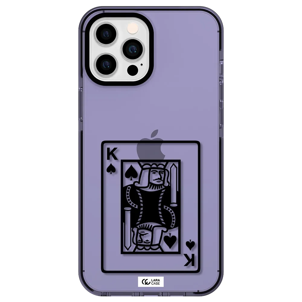 a black and white card with a man in a crown Apple iPhone 12 pro max impact Lilac Case