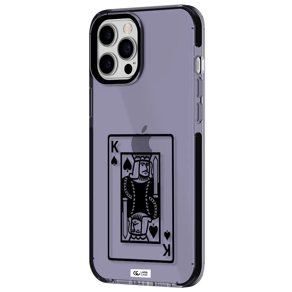 a black and white card with a man in a crown Apple iPhone 12 pro max impact Lilac Case