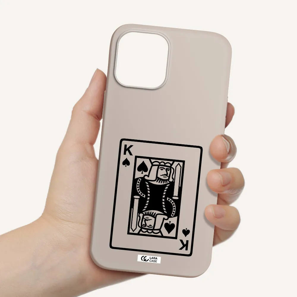 a black and white card with a man in a crown Apple iPhone 12 pro Silicone Stone Case