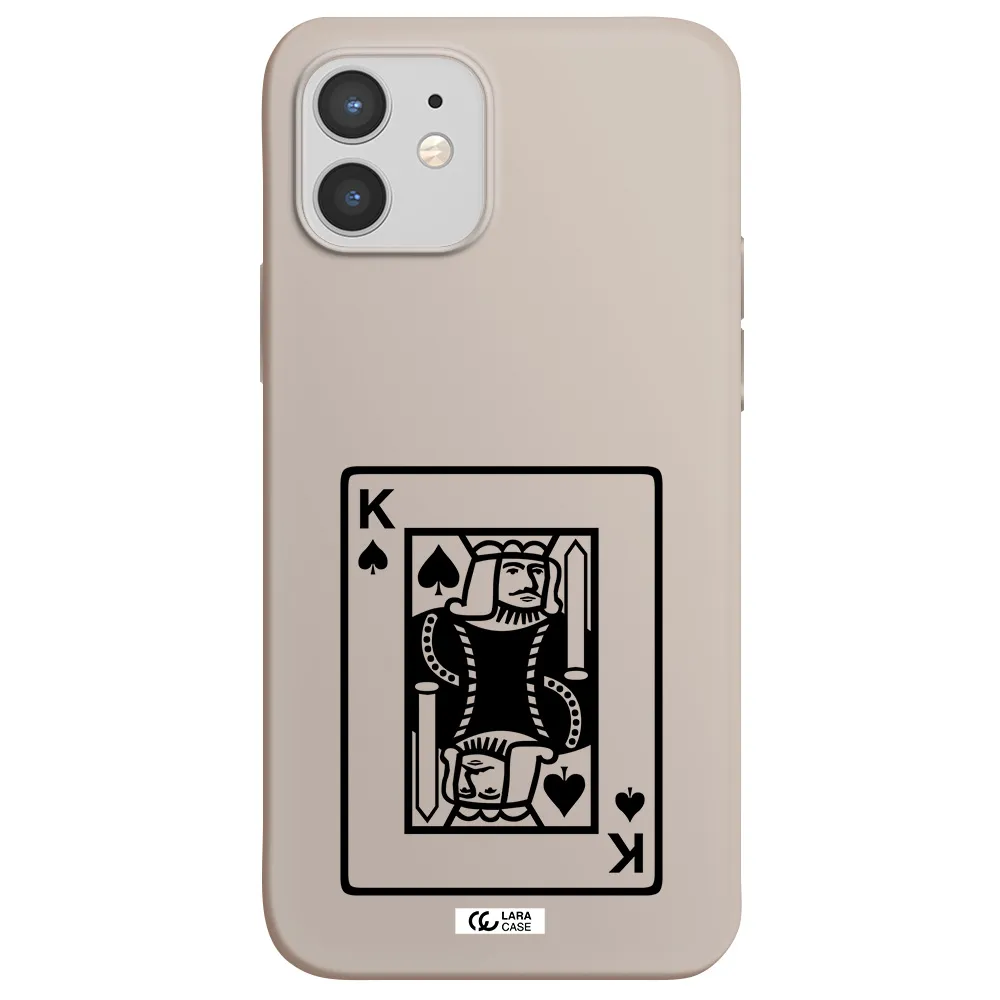 a black and white card with a man in a crown Apple iPhone 12 Silicone Stone Case