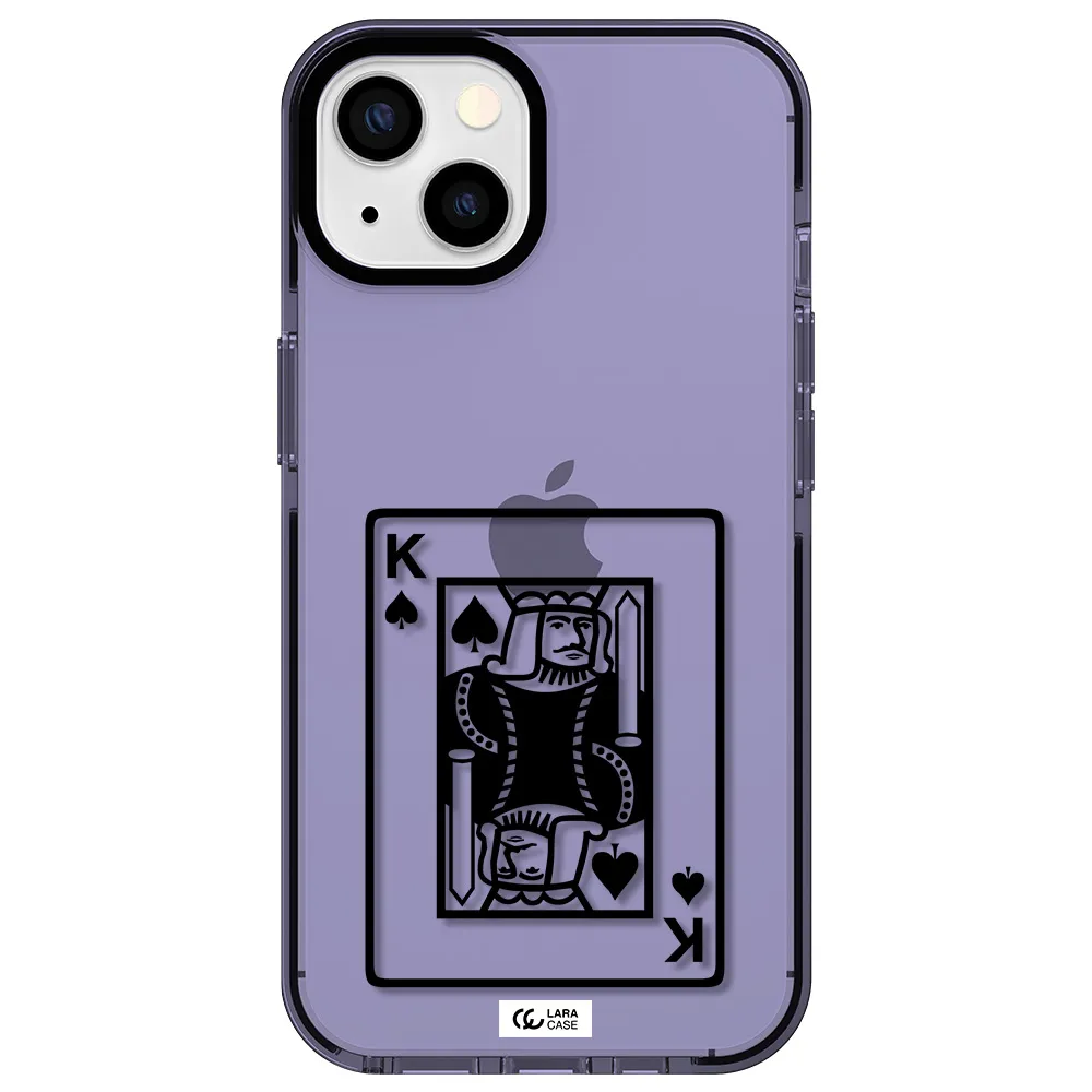 a black and white card with a man in a crown Apple iPhone 13 impact Lilac Case