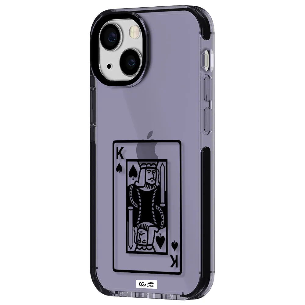 a black and white card with a man in a crown Apple iPhone 13 mini impact Lilac Case