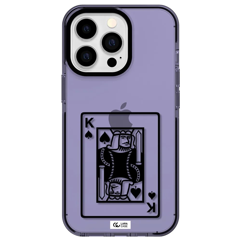 a black and white card with a man in a crown Apple iPhone 13 Pro impact Lilac Case