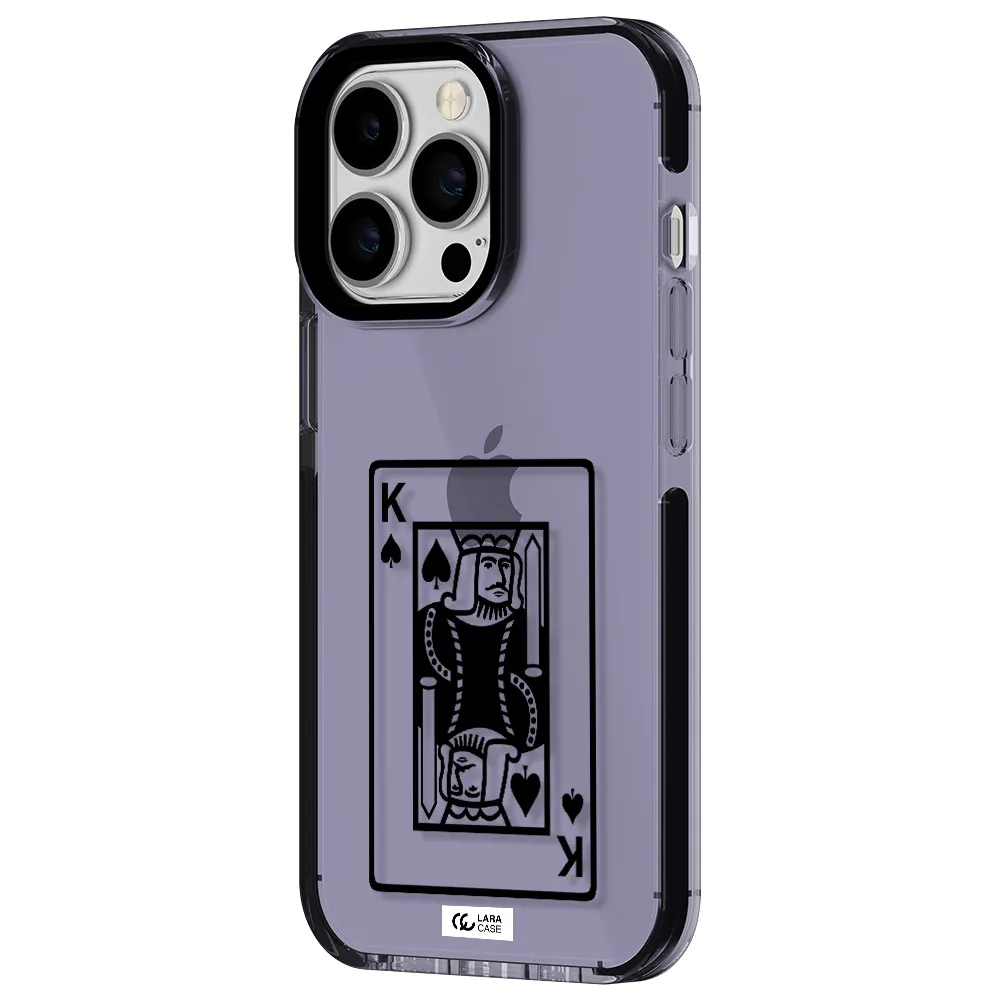 a black and white card with a man in a crown Apple iPhone 13 Pro impact Lilac Case
