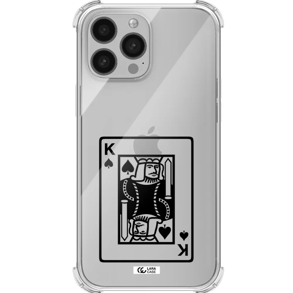 a black and white card with a man in a crown Apple iPhone 13 Pro Max Clear PC Case