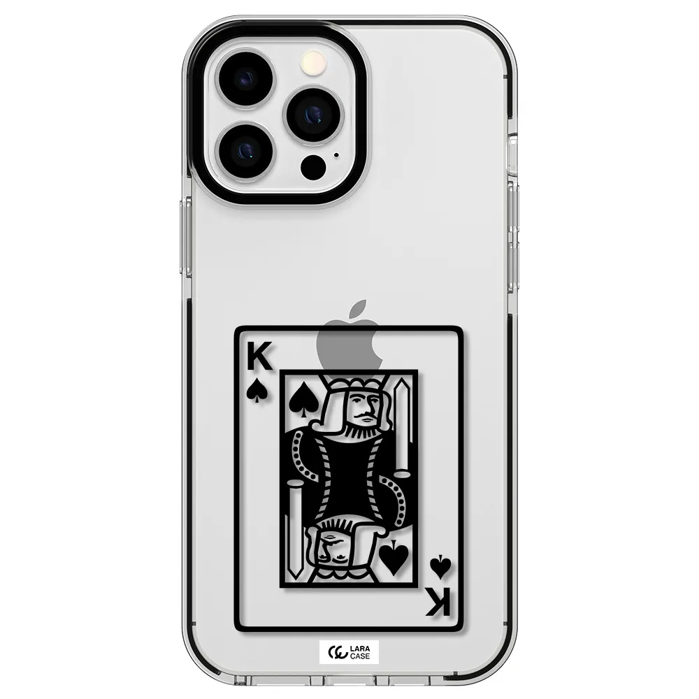 a black and white card with a man in a crown Apple iPhone 13 Pro Max impact black border Case