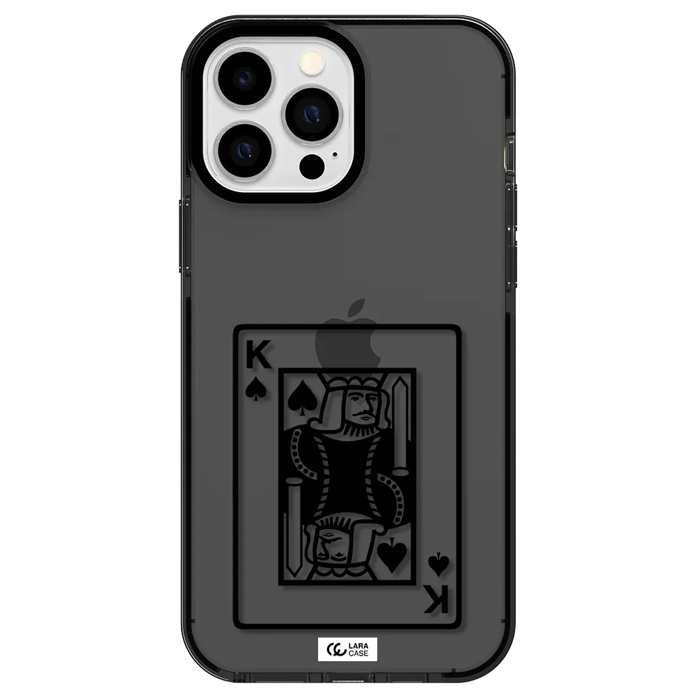 a black and white card with a man in a crown Apple iPhone 13 Pro Max impact Smoke Black Case