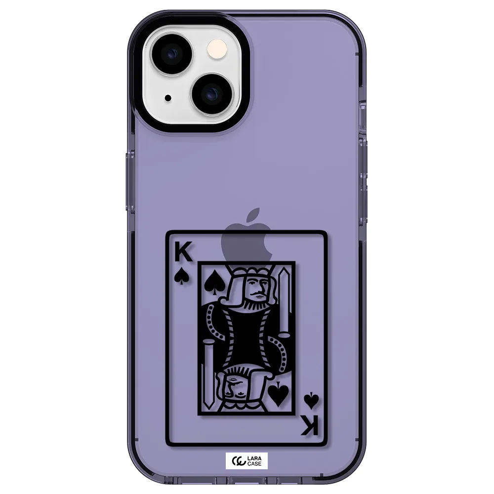 a black and white card with a man in a crown Apple iPhone 14 impact Lilac Case