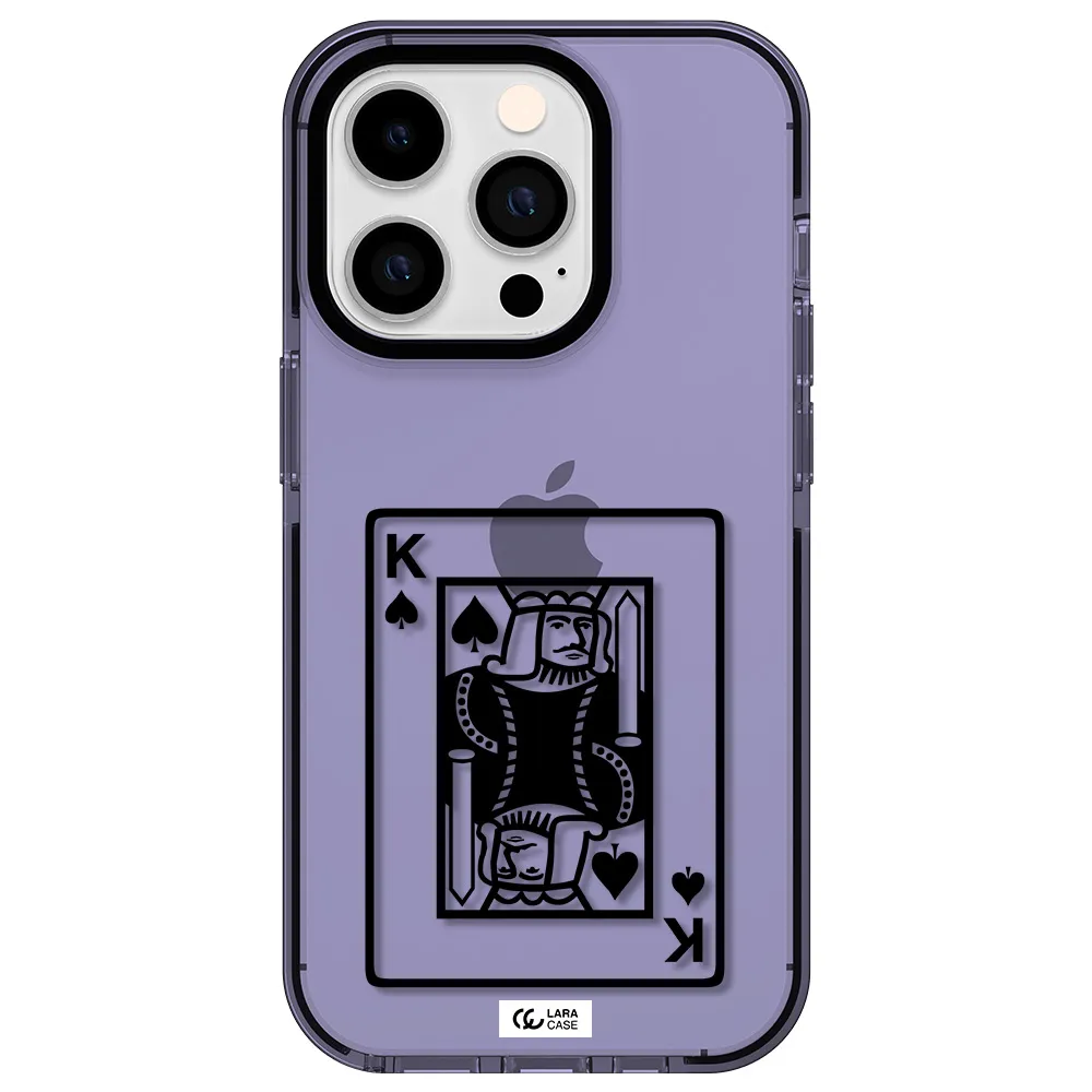 a black and white card with a man in a crown Apple iPhone 14 pro impact Lilac Case