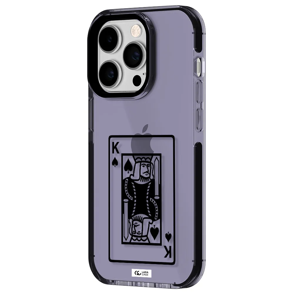 a black and white card with a man in a crown Apple iPhone 14 pro impact Lilac Case