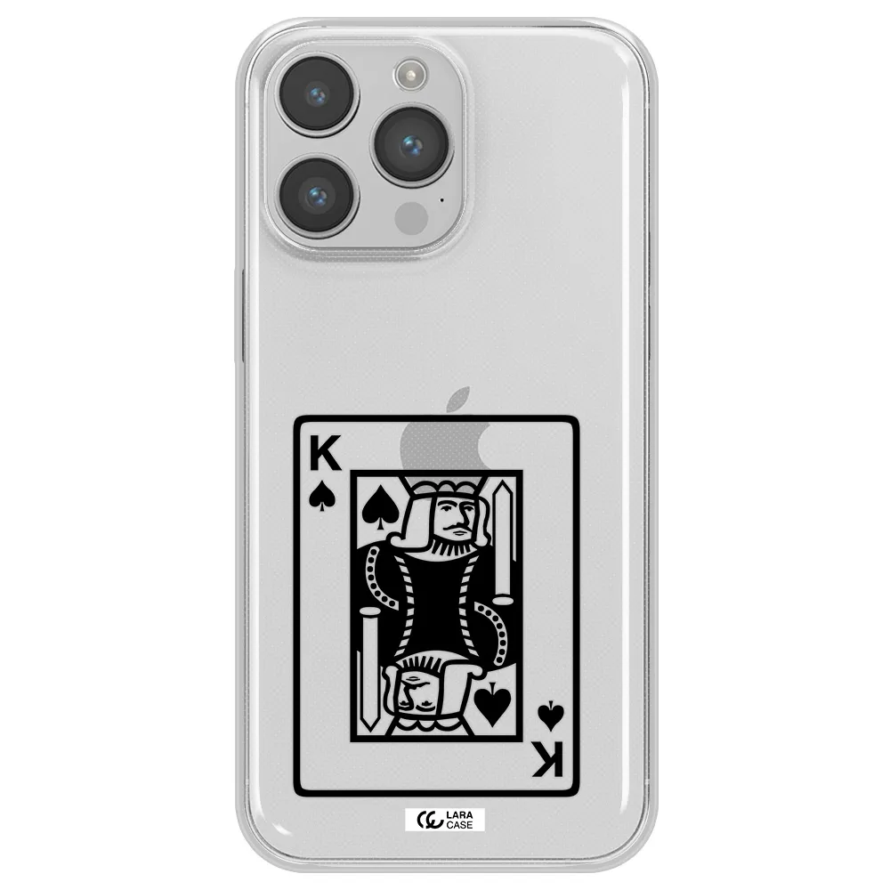 a black and white card with a man in a crown Apple iPhone 14 pro max Clear TPU Case