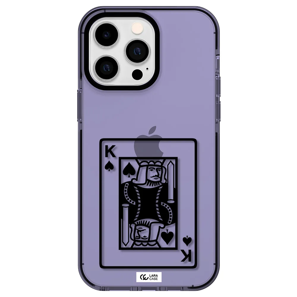 a black and white card with a man in a crown Apple iPhone 14 pro max impact Lilac Case