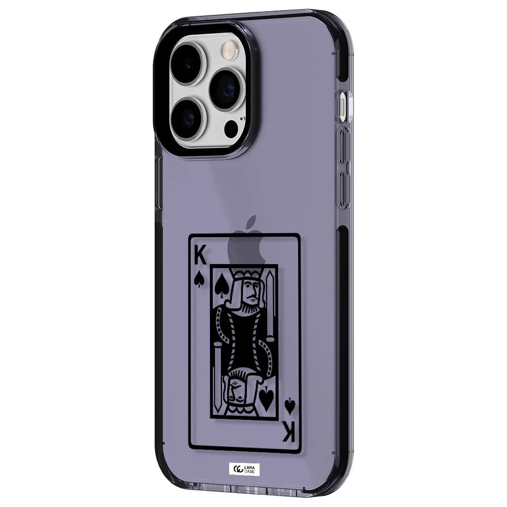 a black and white card with a man in a crown Apple iPhone 14 pro max impact Lilac Case