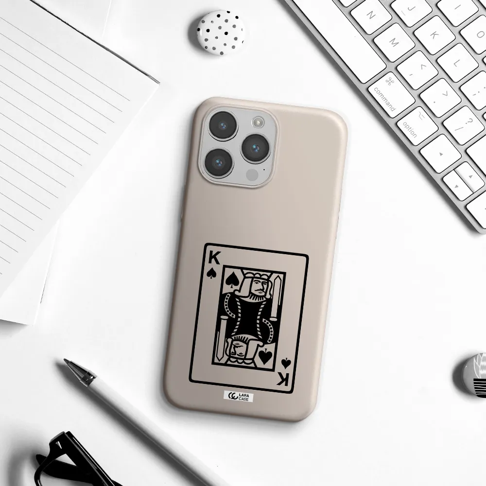 a black and white card with a man in a crown Apple iPhone 14 pro Silicone Stone Case