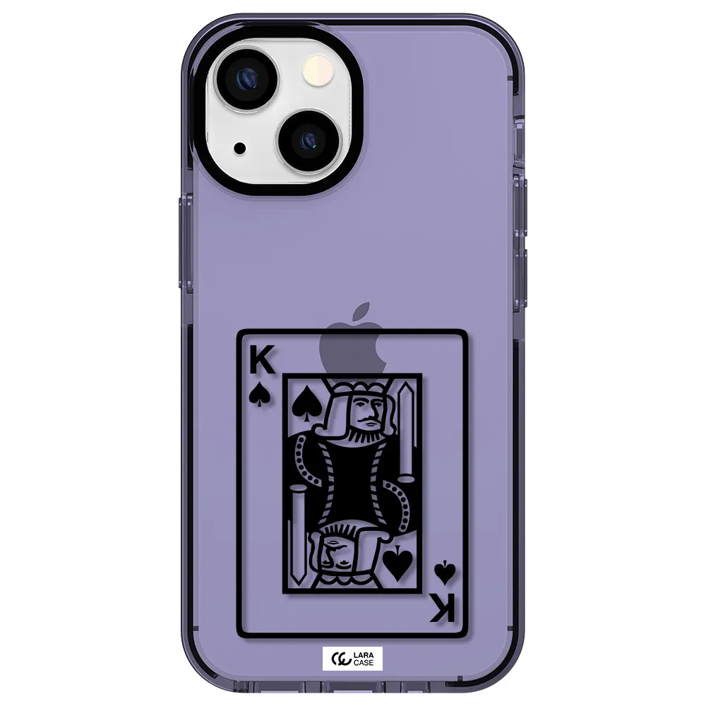 a black and white card with a man in a crown Apple iPhone 15 impact Lilac Case