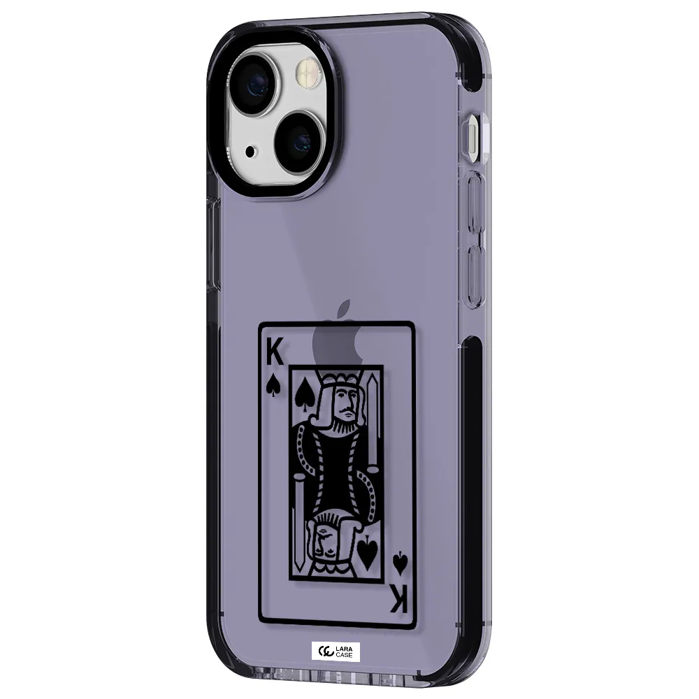 a black and white card with a man in a crown Apple iPhone 15 impact Lilac Case