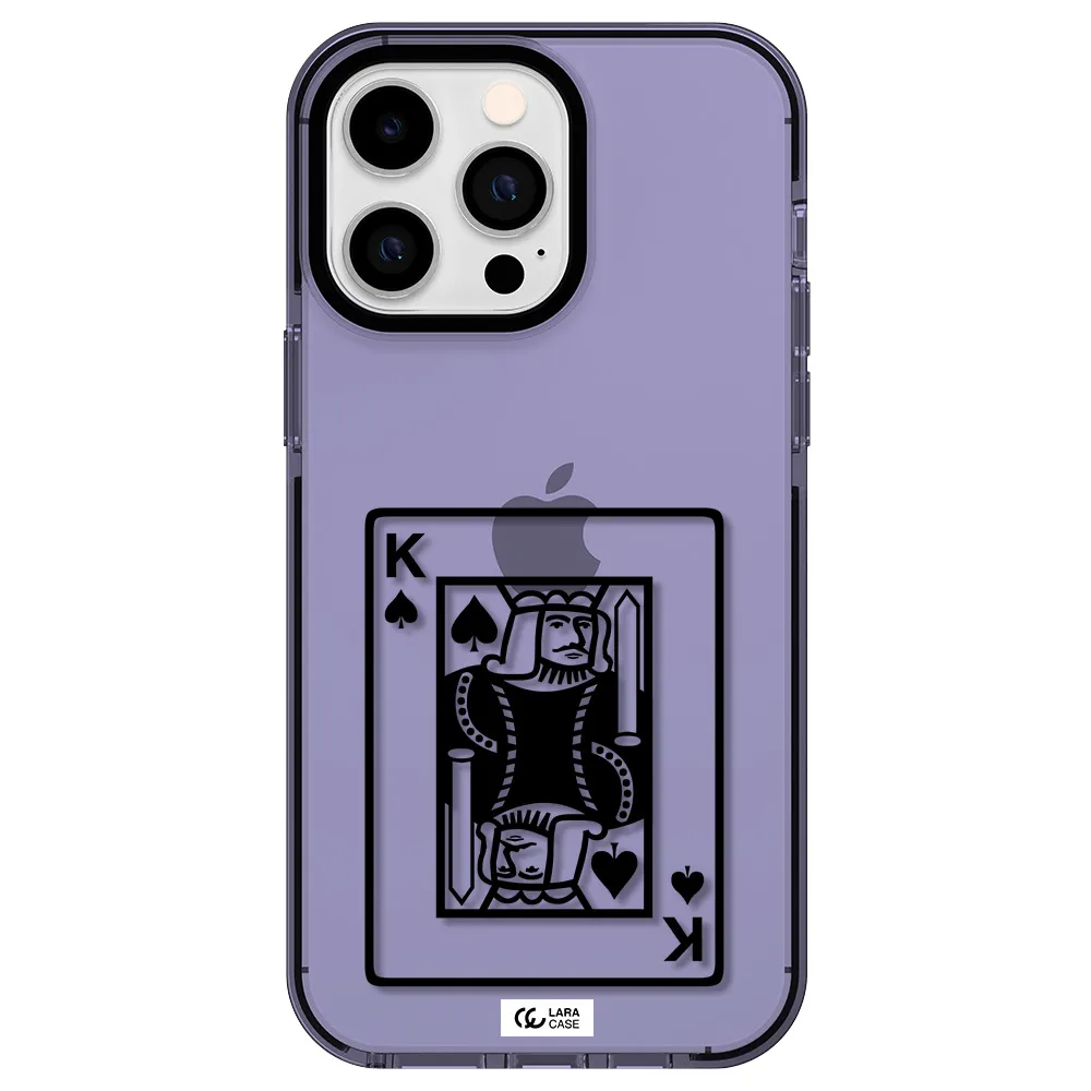 a black and white card with a man in a crown Apple iPhone 15 Pro impact Lilac Case